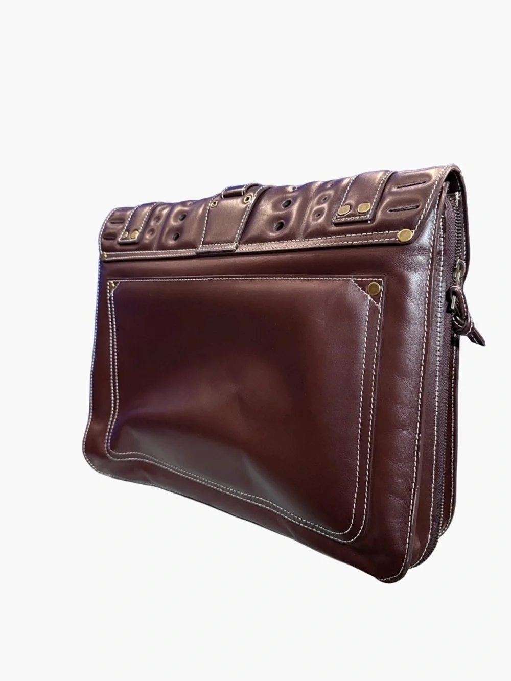 Proenza Schouler PS1 Satchel Brown Leather Messenger Bag Crossbody Y2K